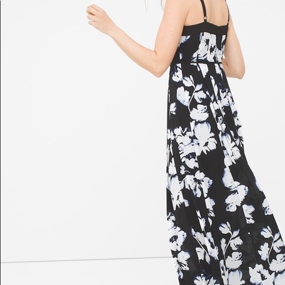 NWOT WHBM PLEATED FLORAL MAXI DRESS - Picture 3 of 4